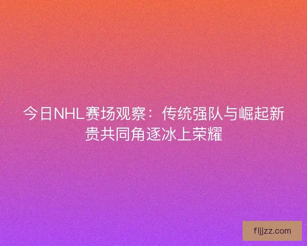 今日NHL赛场观察：传统强队与崛起新贵共同角逐冰上荣耀